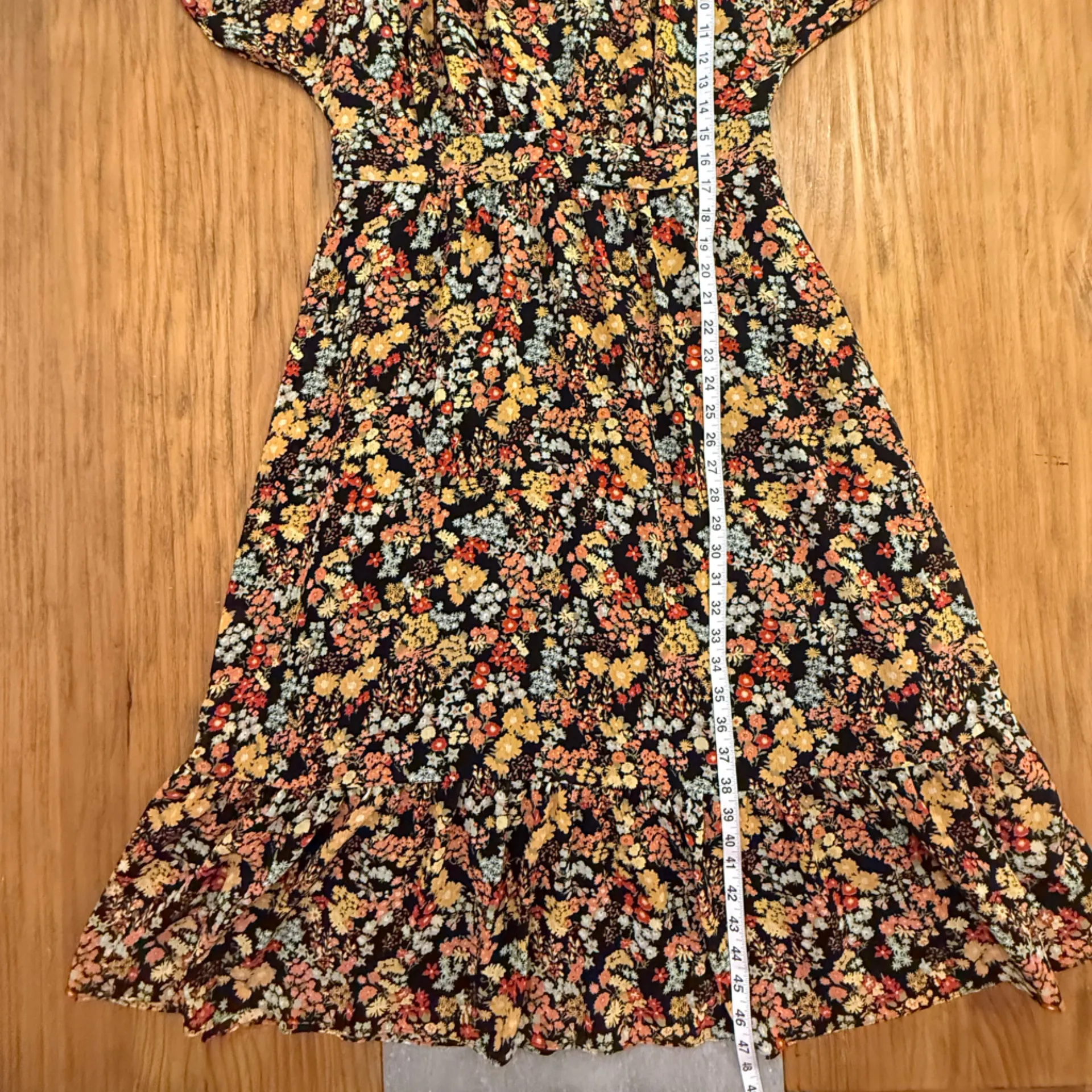 Madewell Flower Garden Dolman-Sleeve Ruffle Hem Midi Dress Size 10 - Image 14