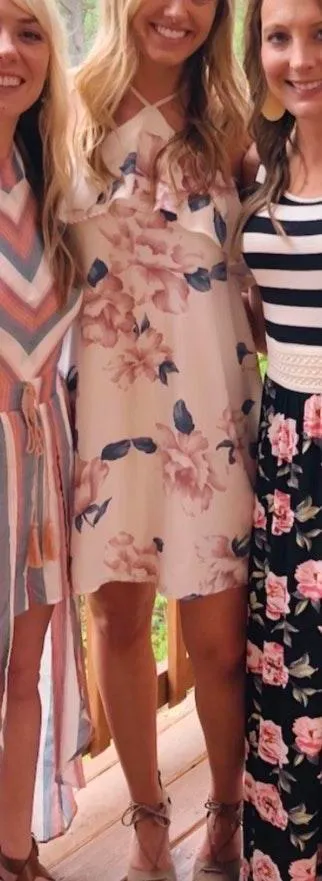 Halter White Floral Dress - Image 4