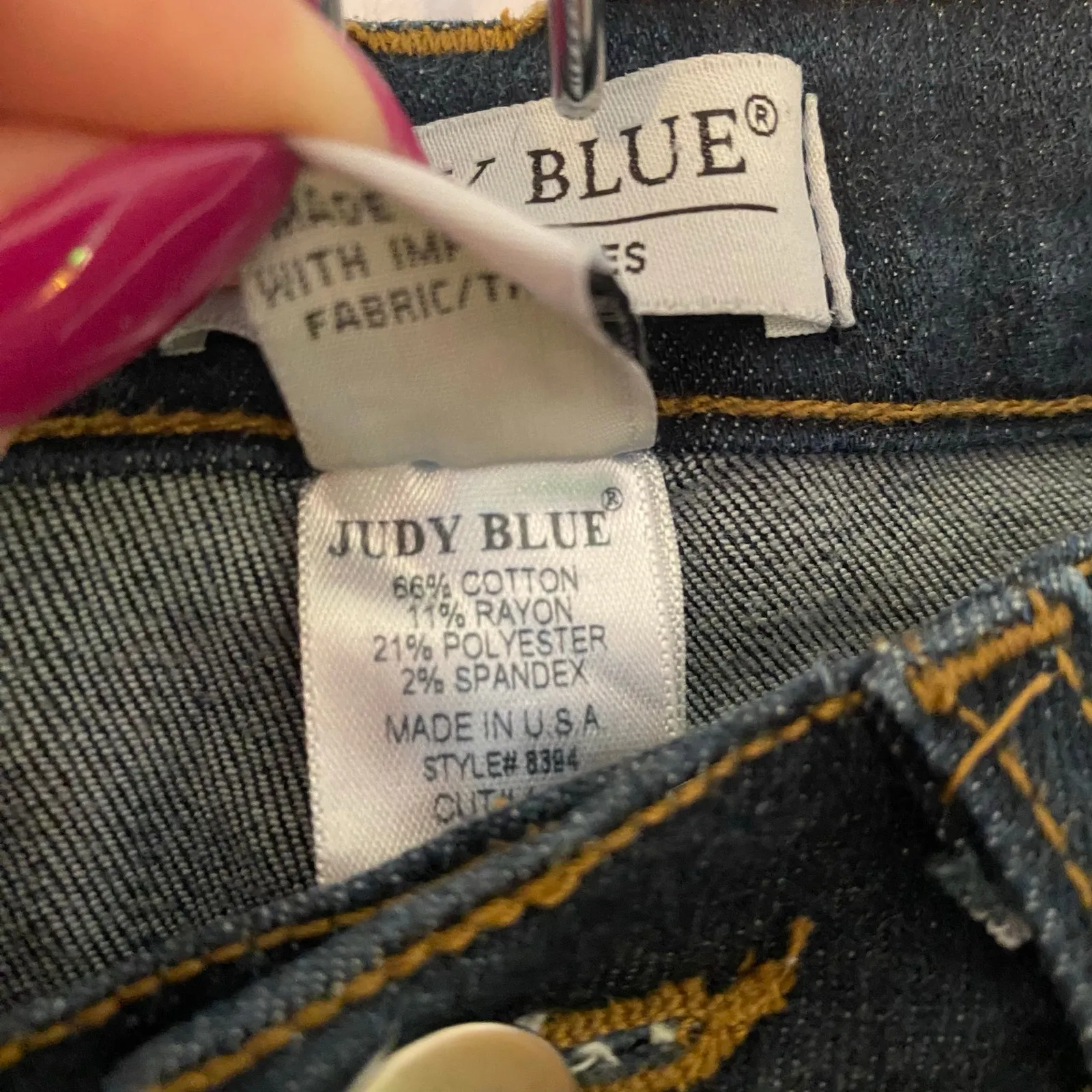 Judy Blue Skinny Fit Dark Wash Jeans Made in USA Preppy Women's size 5 / 27 - Image 3