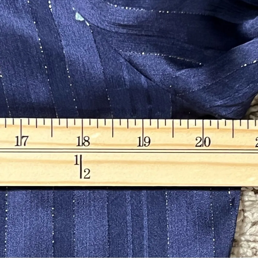 Anthropologie Fig Flower Womens Peasant Top Size L Cottage Dark Fairy Whimsical Blue Size L - Image 11