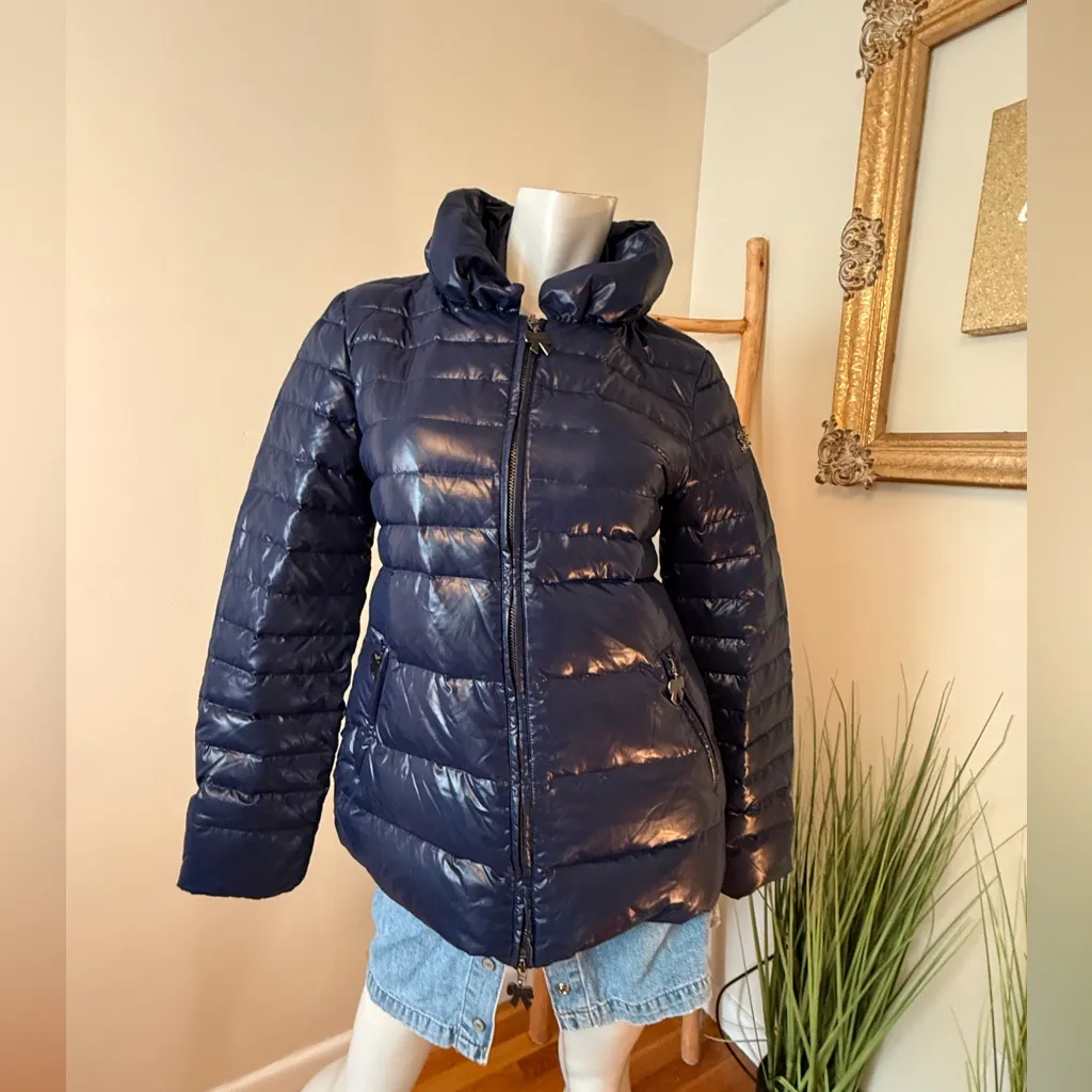Twin Set Simona Barbieri SCEE Shiny Blue Puffer Jacket Med - Image 2