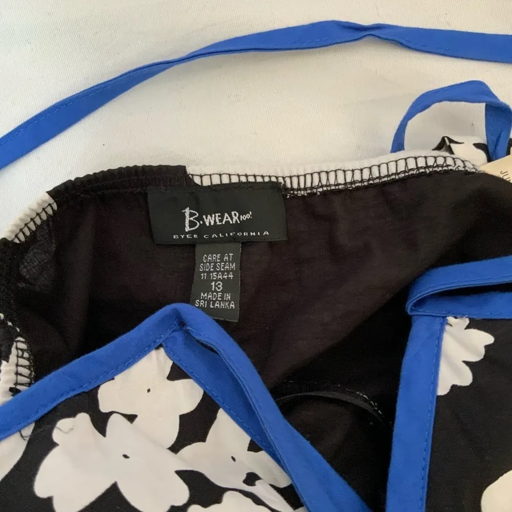 B Wear Too Halter Sundress Floral Empire Waistline Tie Bow Junior 13 Black Size undefined - Image 5