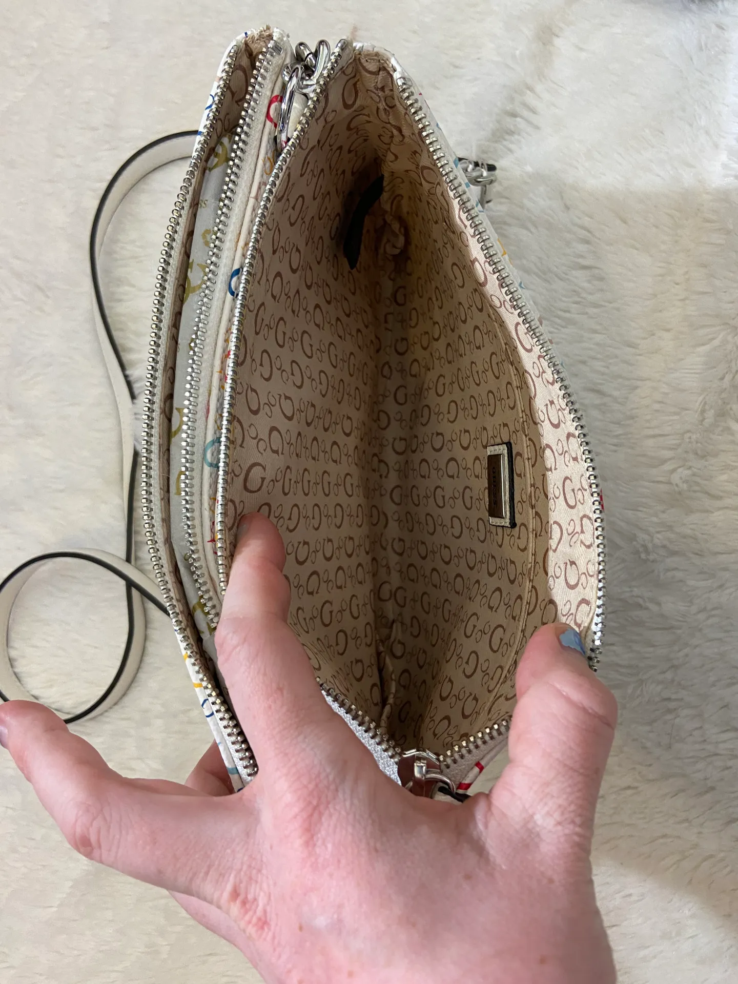 NWT  campos mini white multicolor logo crossbody - Image 6