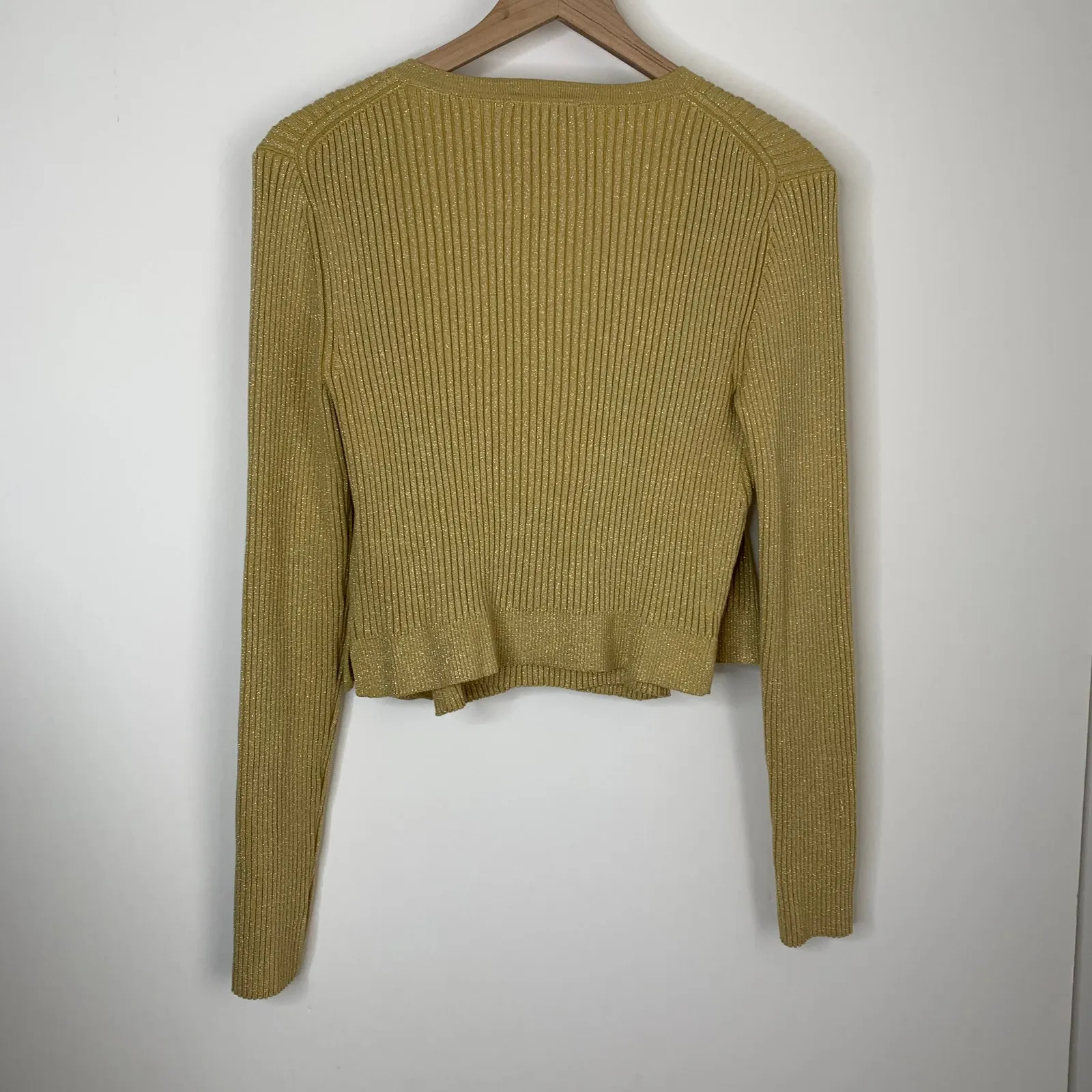 All Saints Tank and Cardigan Lexi Ribbed in Gold Womens Large Two piece - Image 3