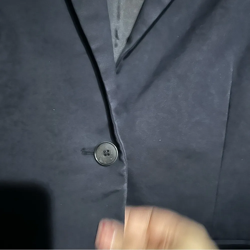 Theory Andy Navy‎ Blue One Button Classic Fitted Blazer - Image 4