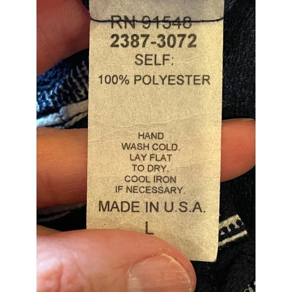 Waverly Grey Navy Blue And White Striped Elastic Waist Violet Shorts Size L Size L - Image 10