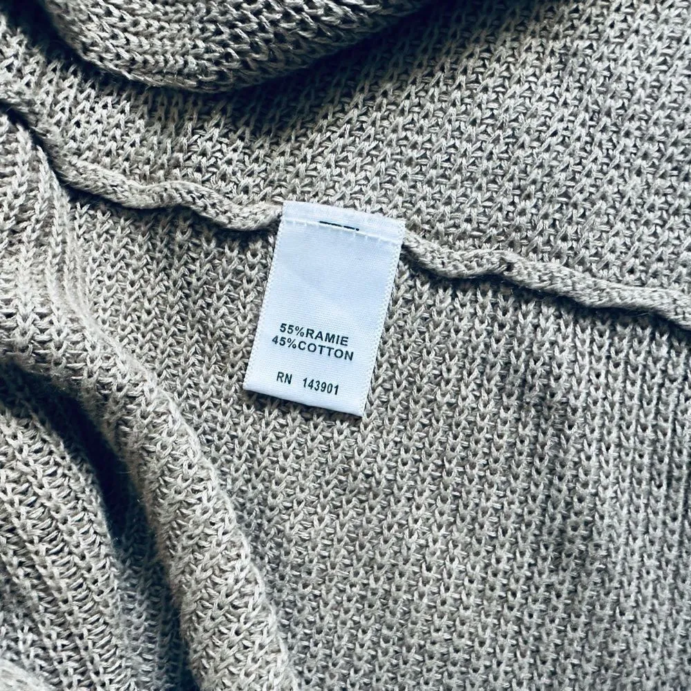 NWT Coco + Carmen neutral taupe knit cowl neck turtle neck sleeveless cardigan - Image 5