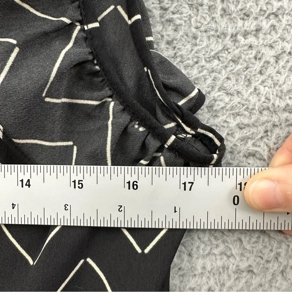 NWT Who What Wear Sleeveless Ruffle Midi Dress Black Tan‎ Women's Small - Image 7