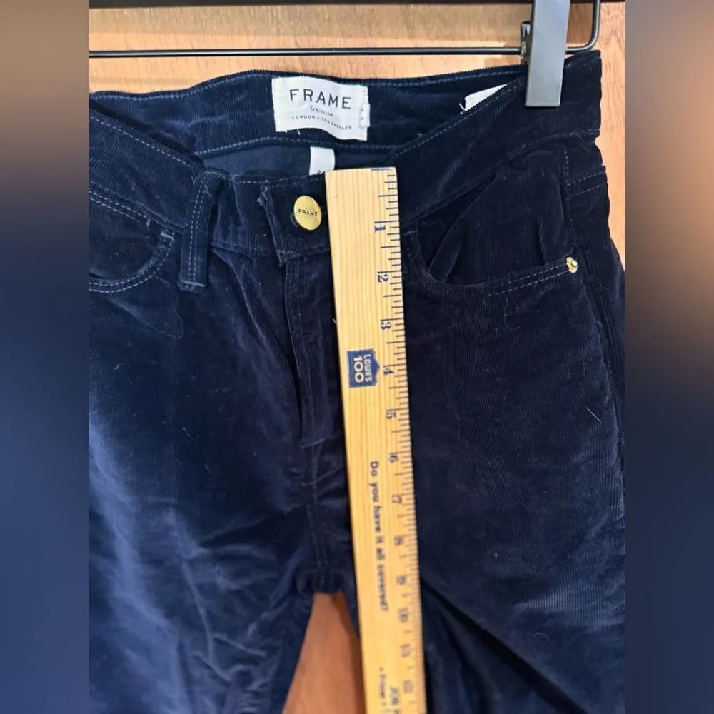 Frame Denim Skinny Stretch Velvet cords  Size 24 Navy Blue - Image 10