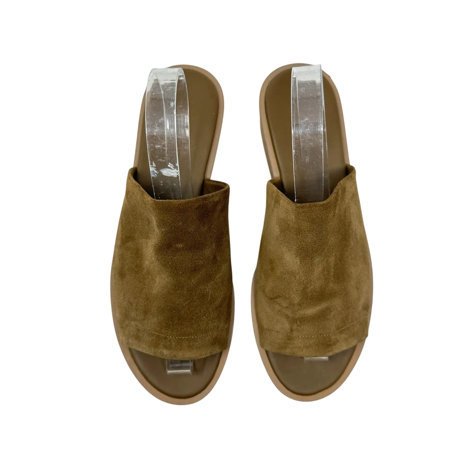 Vince Slide Sandals Platform Wedge Suede Leather‎ Brown Size US 6.5 - Image 2