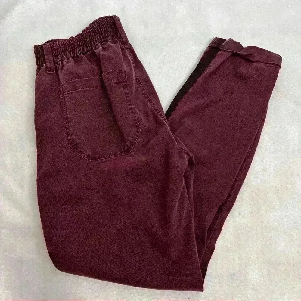 PAIGE Christy Pant Off Duty High Rise Pant Grosgrain Side Size 27 Deep Berry - Image 9