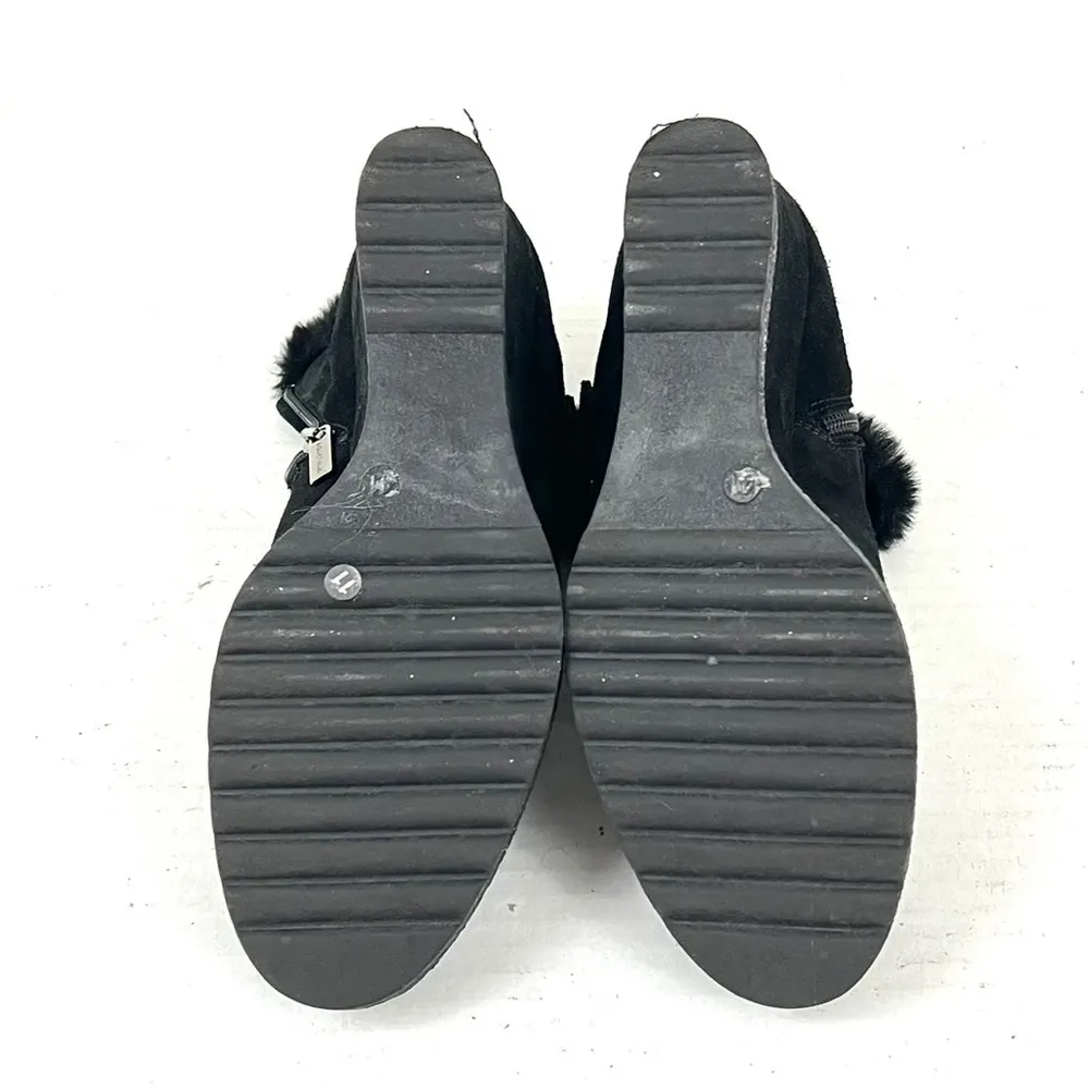 Aquatalia Carlotta Faux-Fur Lined Suede Wedge Ankle Boots - Size 11 - Image 13