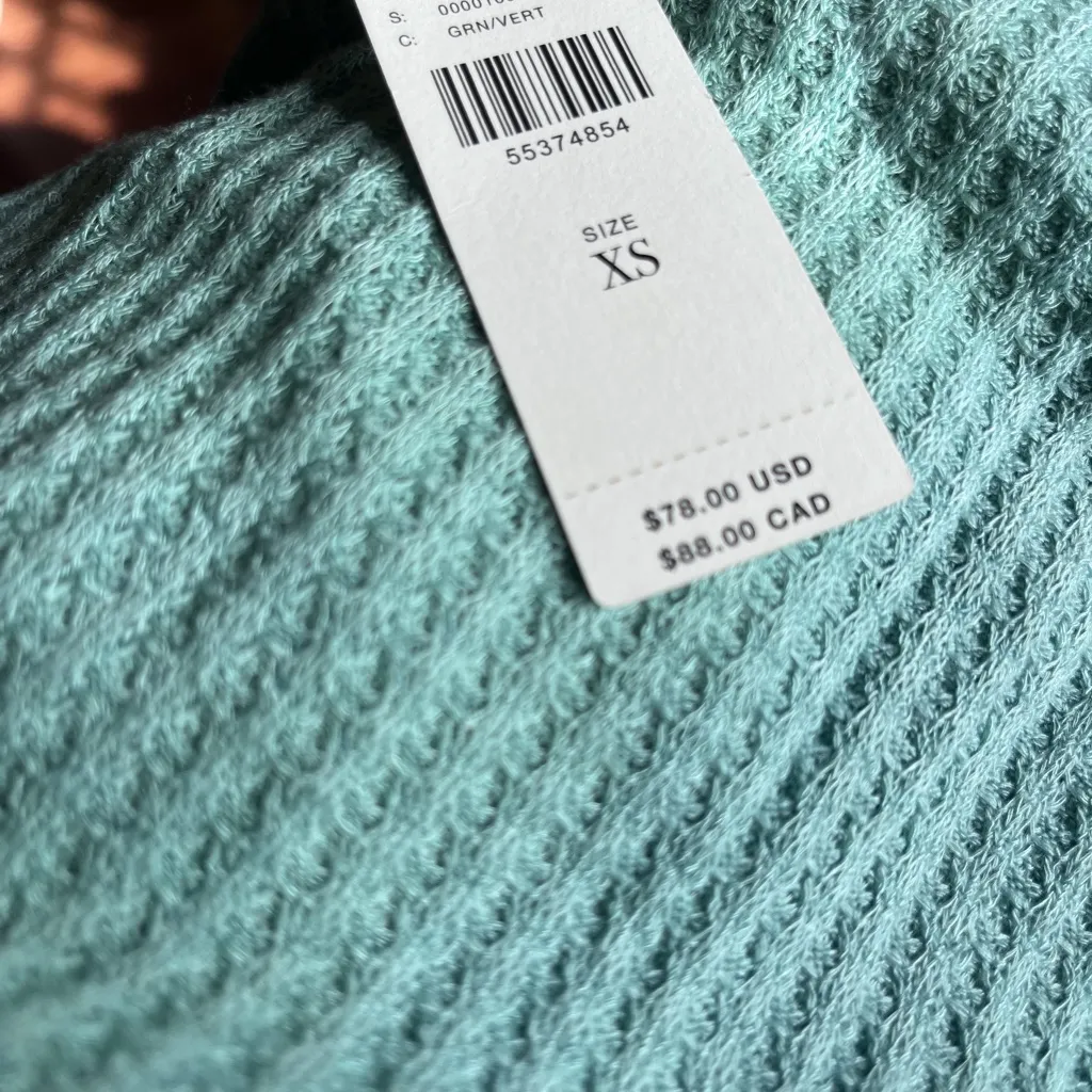 New Anthropology Sunday in Brooklyn Waffle knit Green mint. Size XS - Image 3