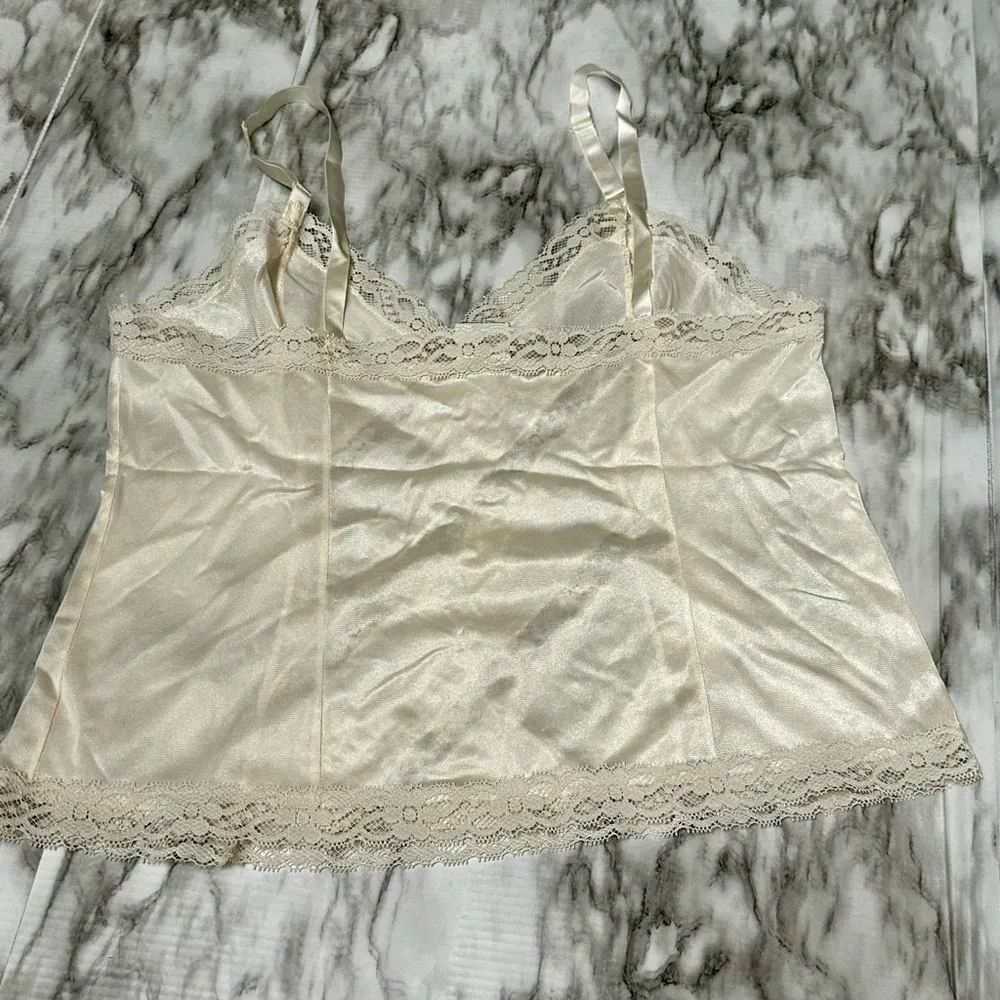 Vintage Lacy Cami Slip Top Fairycore Boho Whimsygoth Y2K Vibes Womens Size L Size L - Image 7