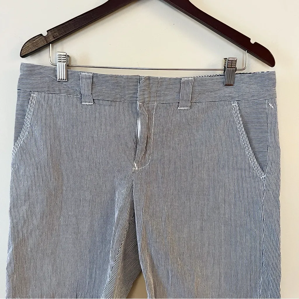 Tommy Hilfiger Striped Blue/White Bermuda Shorts Cotton Blend Size 12 - Image 2