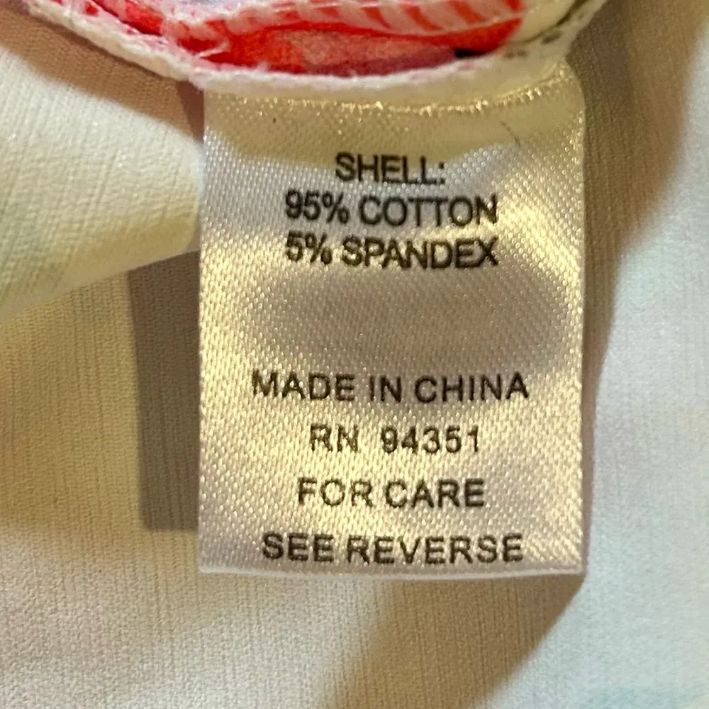 JADE Rose Print Side Scalloped Polished Cotton Stretch Shorts Sz 10 Pink - Image 9