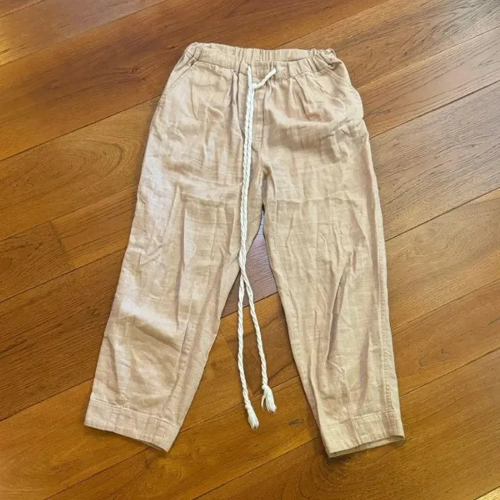 Free People Everyday pull On Linen Pants Dune Combo Size XS - Image 2
