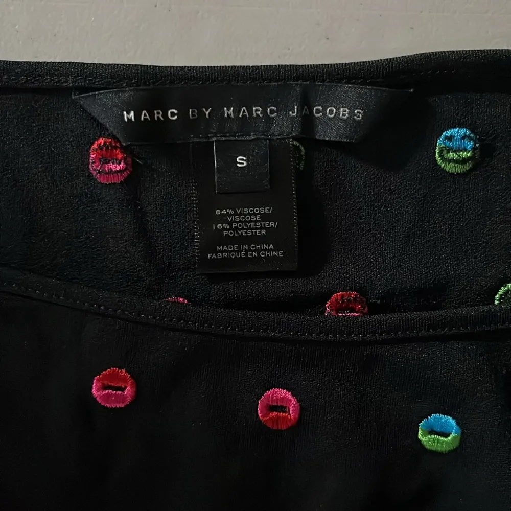 Marc by Marc Jacobs Size S Black - Embroidered Polka Dot Cold Shoulder Dress - Image 4