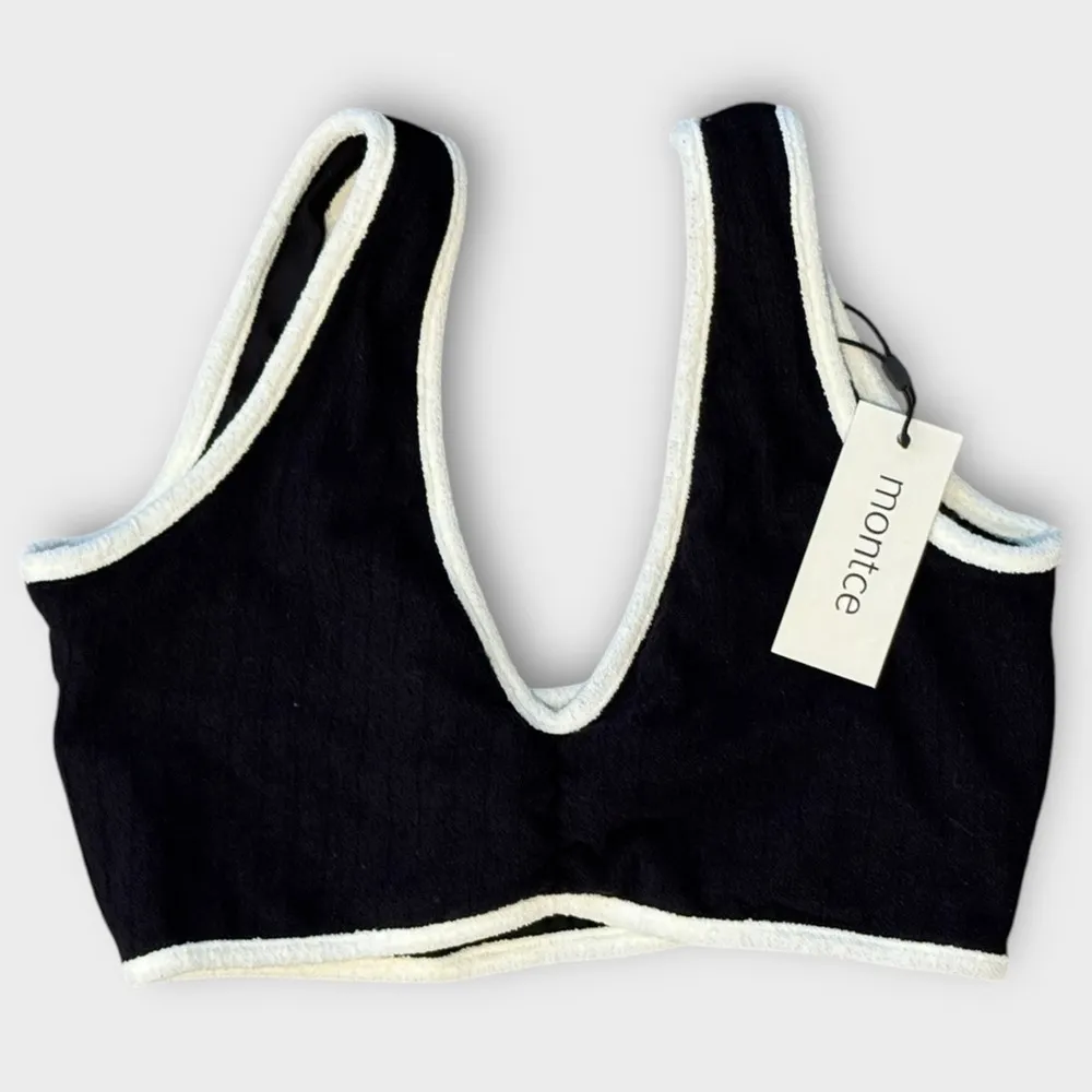 NWT Montce Binded Terry Rib Kim Variation Bikini Top Size Small Black - Image 3