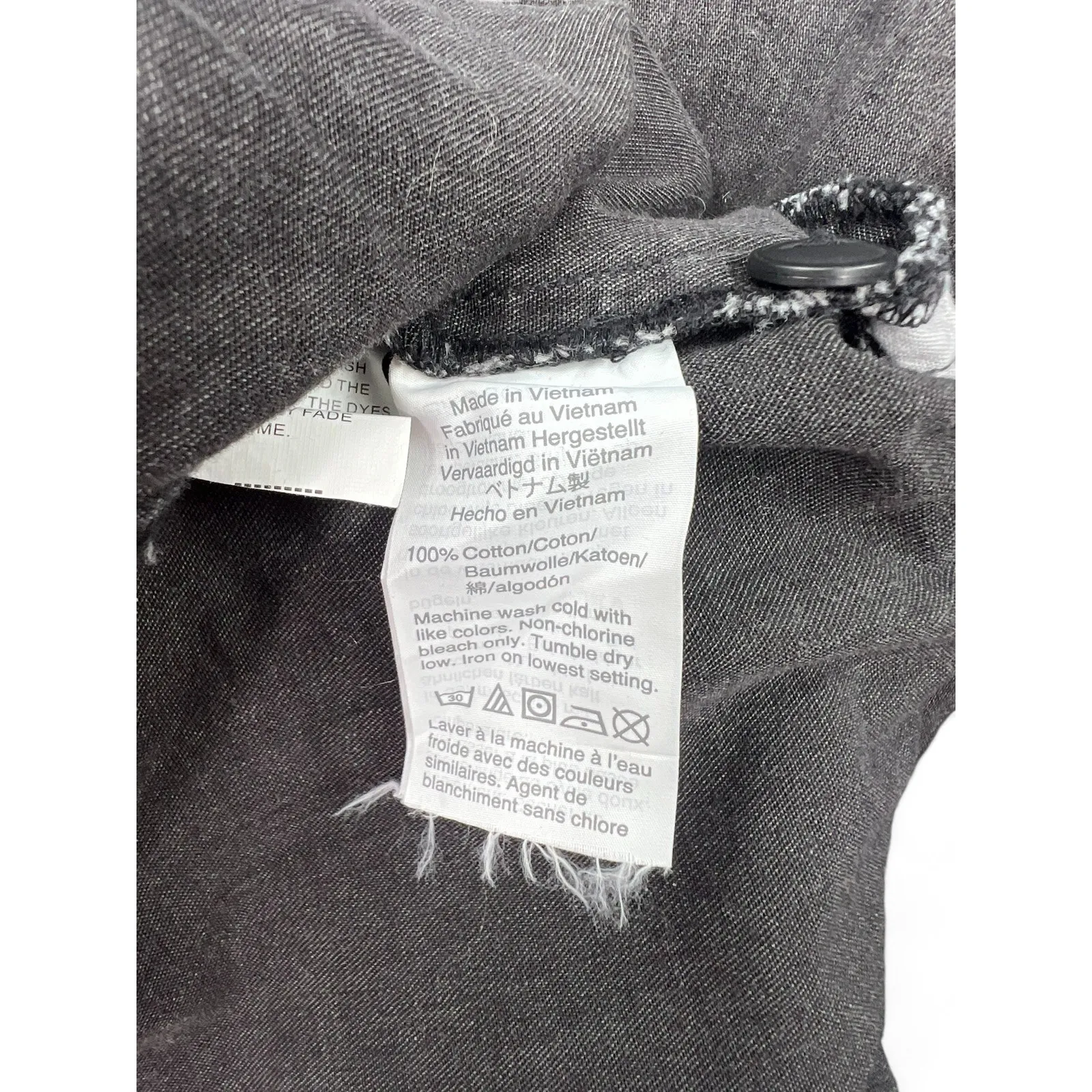 Madewell Black Denim Shirtdress Size XS Colton Wash Gray Pockets Button Down - Image 8