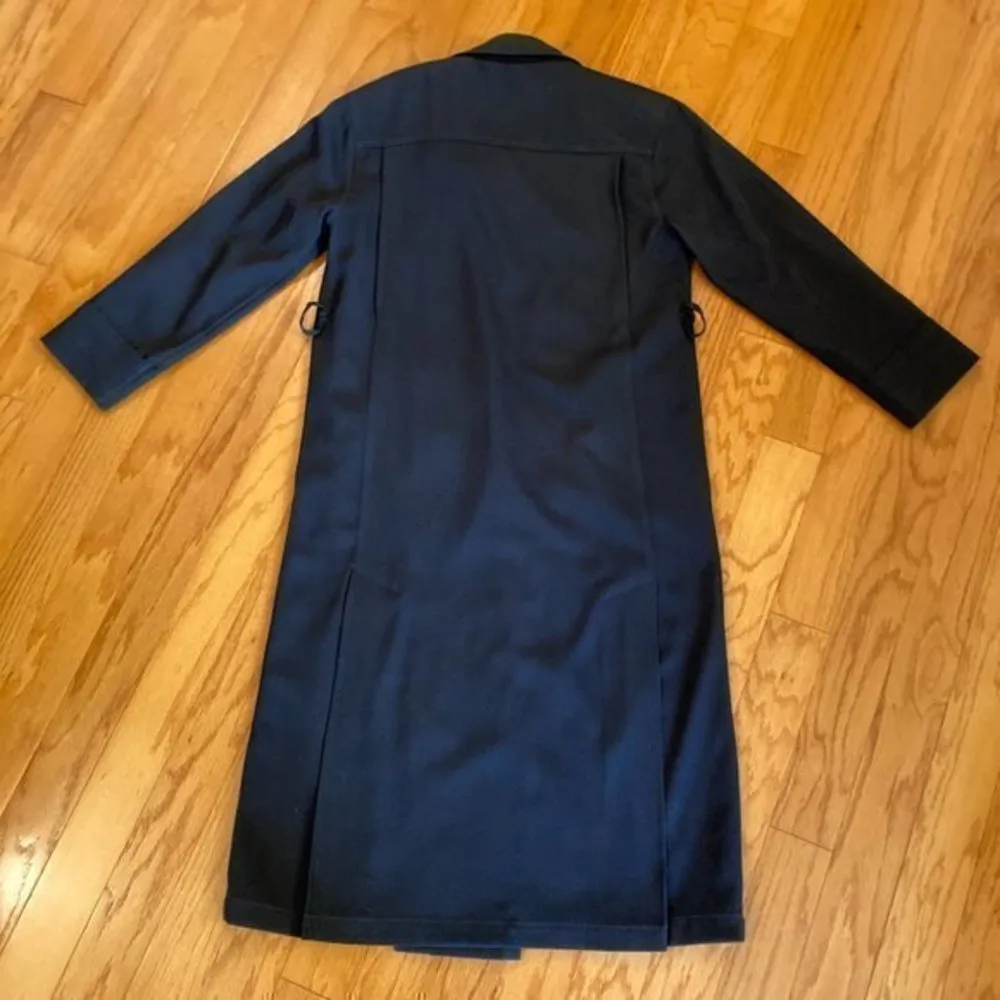 London Fog Vintage Women's Charcoal Gray/Black Double Breast Trench Coat Sz 4 - Image 2