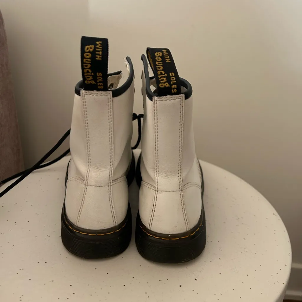 Doc Martens White Zavala Combat Lace-up Ankle Boots Womens Size US 7 Grunge - Image 2