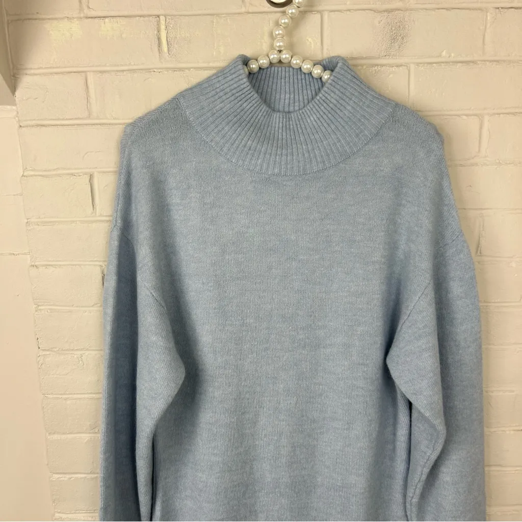 JustFab Baby Blue Knit Midi Sweater Dress Size S - Image 4