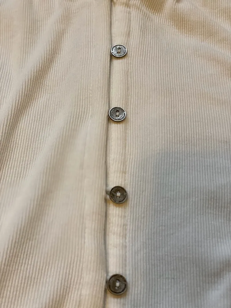 White Ruffle Long Sleeve Top - Image 2