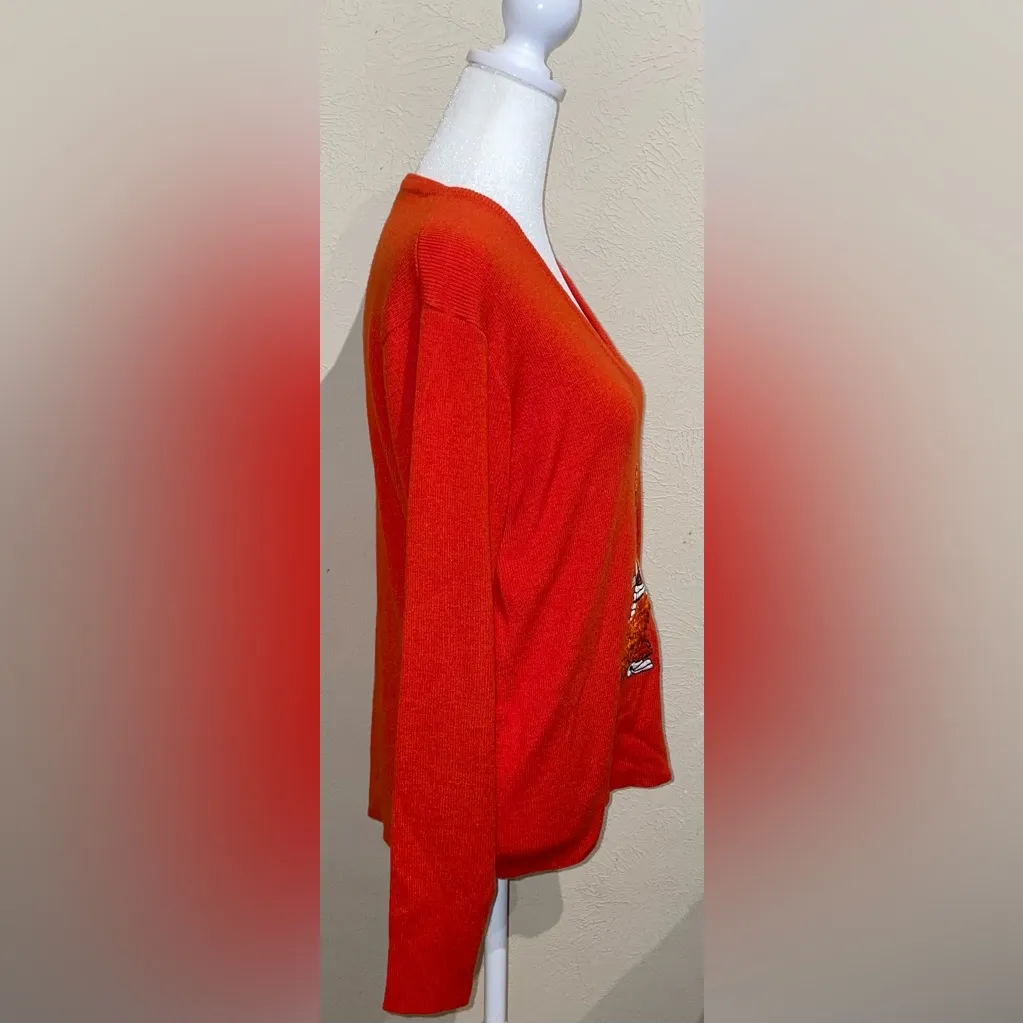 Le Roy Knitwear Vintage 80s Women’s Size L Oklahoma State University OSU Sweater Orange Size L - Image 6