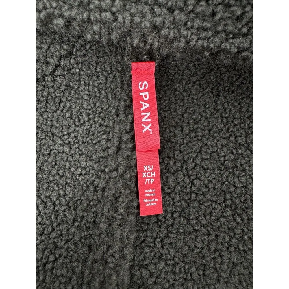 Spanx Reversible Suede Sherpa Jacket Sz XS Utility Green Oversized Coat NWT $228 - Image 7