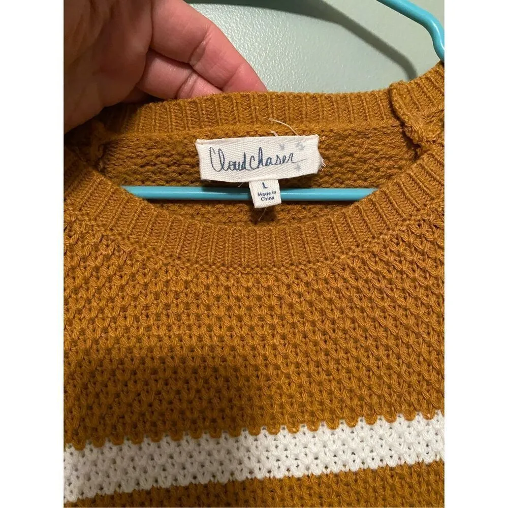 Cloud Chaser Cable Knit Crew Neck Sweater Size Large - Image 4