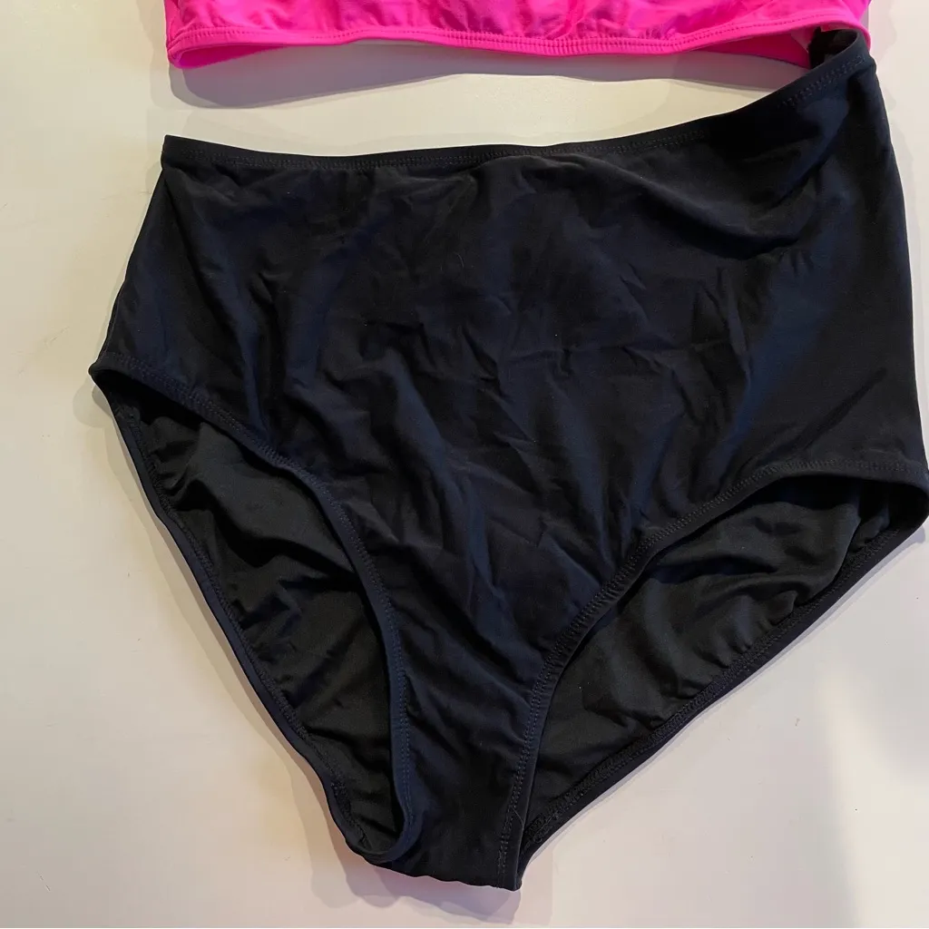 Younique Shark Bite One Shoulder Swimsuit Removable Padded Cups Women’s Large Pink - Image 3