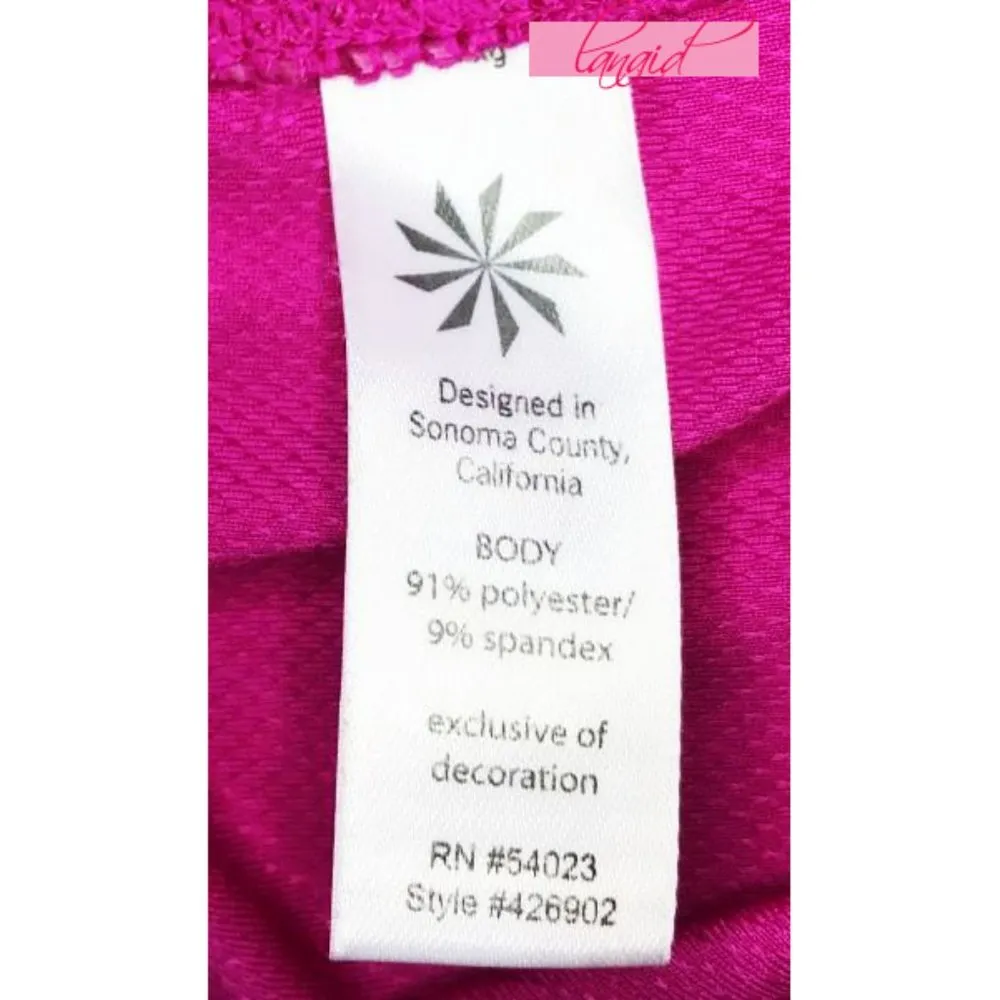 Birdie Polo Magenta Pink Ruched V-Neck Anti-Bacterial Golf Yoga Blouse - Image 10