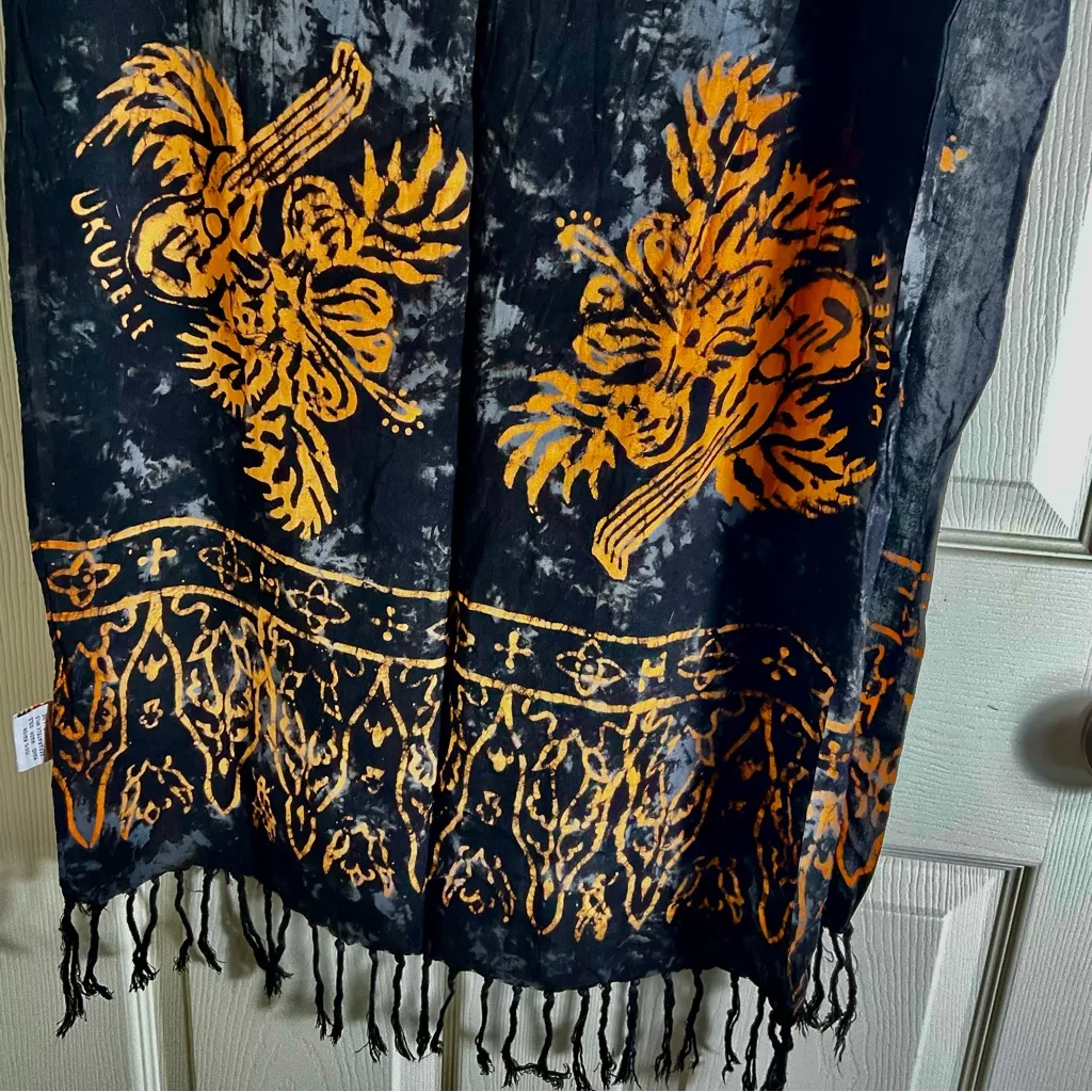 Pineapple Moon Sarongs for Women Bikini Cover up Beach Skirt Black Size undefined - Image 5