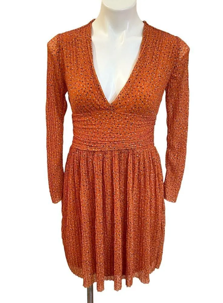 NEW French Connection Mini Dress sz M Long Sleeve V Neck Dress - Image 4