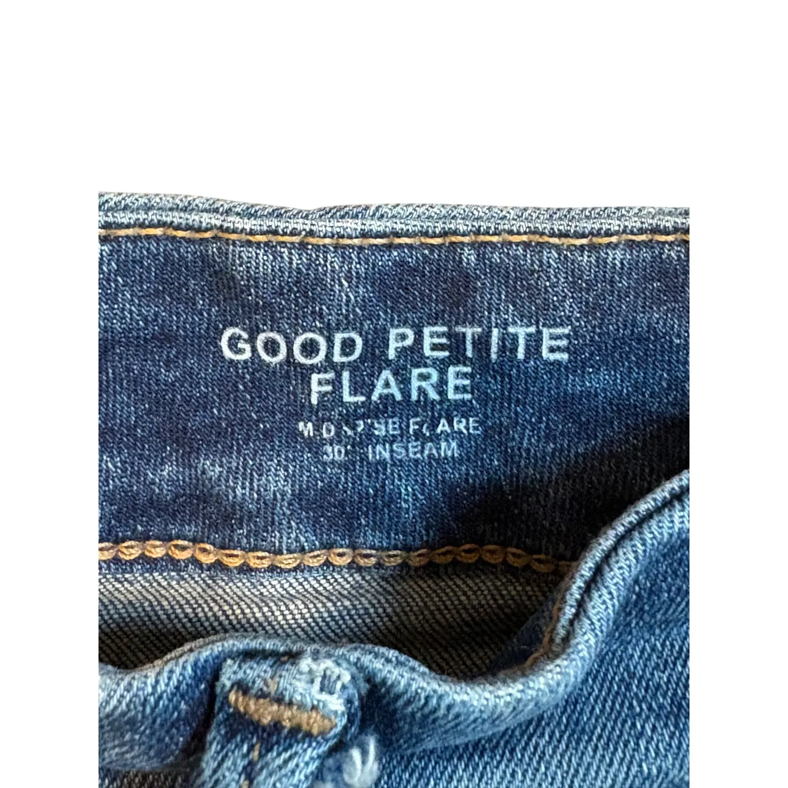 Good American Good Petite Flare Jeans Medium Wash Women Size 8 29 - Image 7