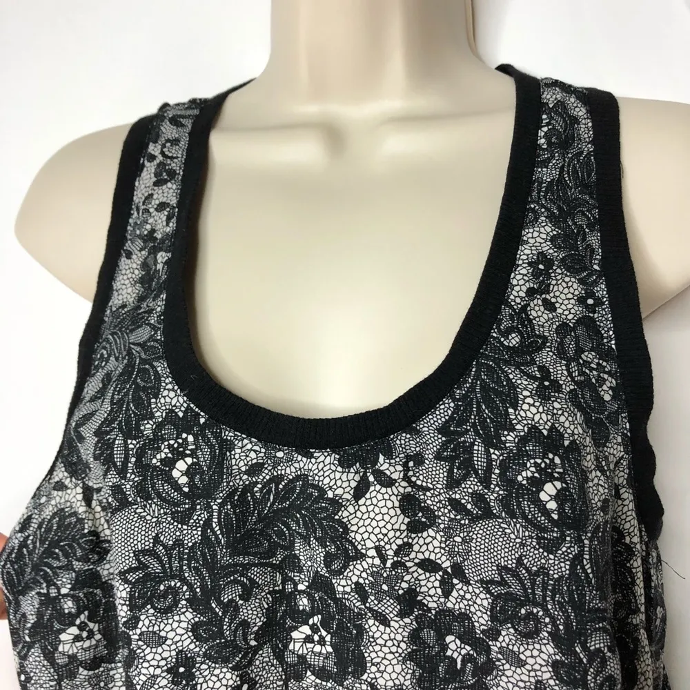 VNTG Joie silk black & white floral tank dress XS - Image 4
