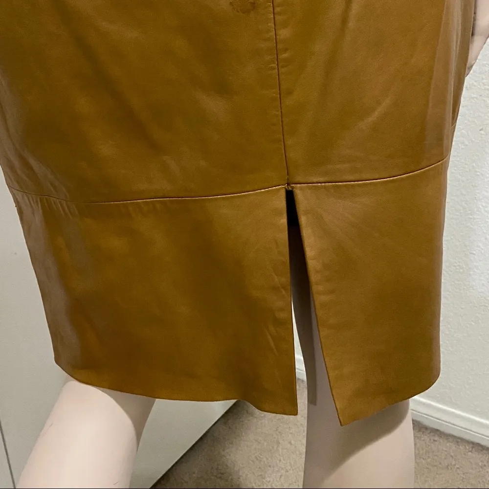 Banana Republic 100% Genuine Leather Brown Skirt 8 - Image 7