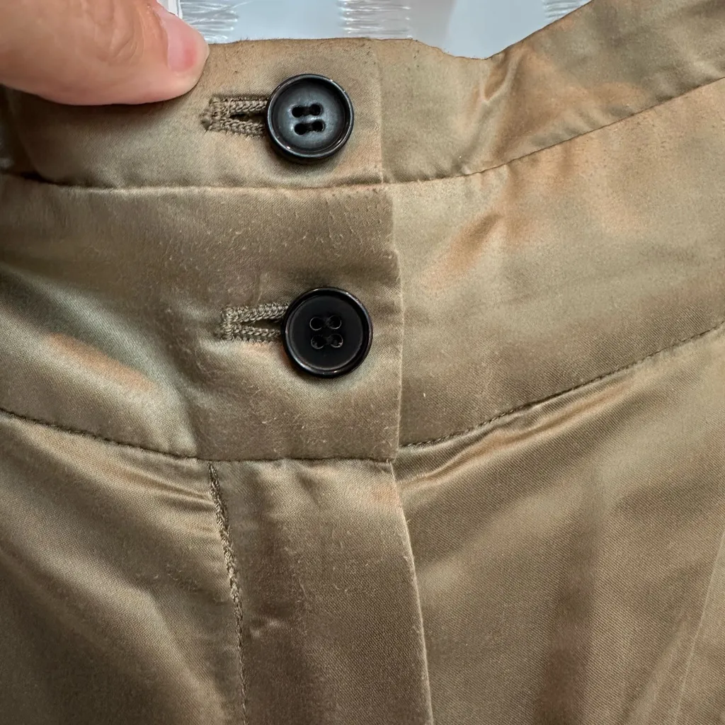 Escada Sport Olive Green Khaki Chic Belted Pants Women’s Size 42 US Size 12 - Image 4