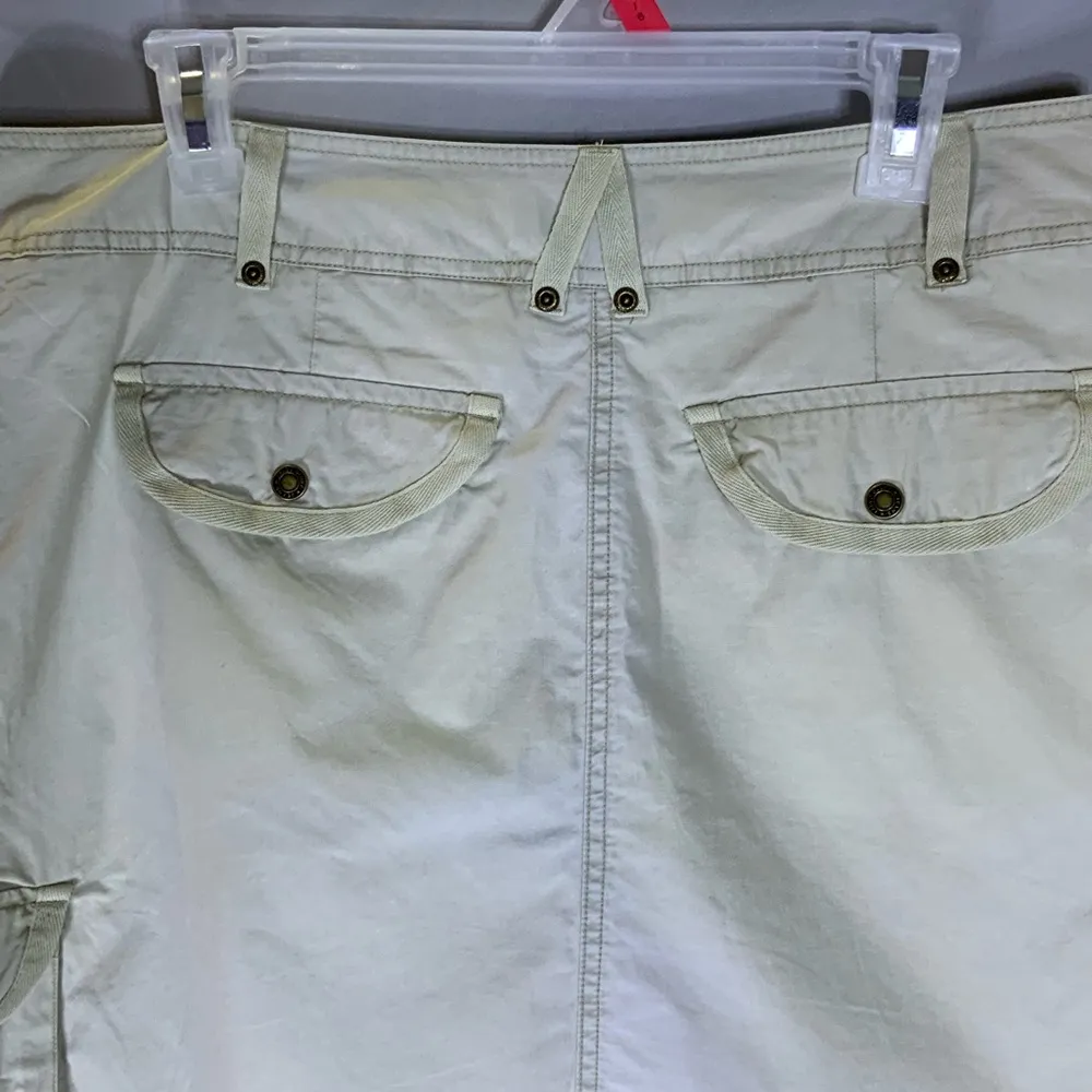 Vintage Faded Glory Cargo Skort Skirt Pockets Cotton Y2K Khaki Tan Women Size 12 - Image 4