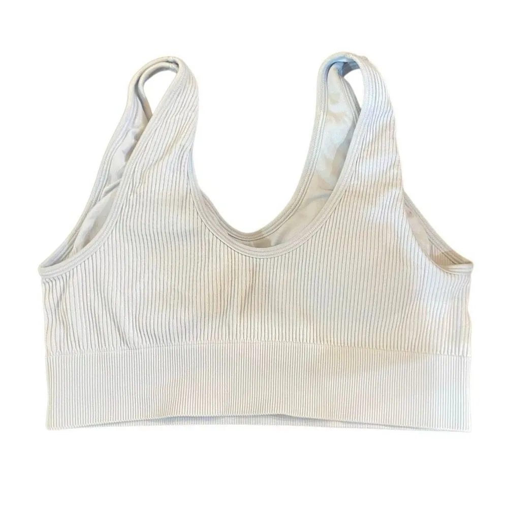 Aerie medium real good ribbed light blue green sports bra - Image 2