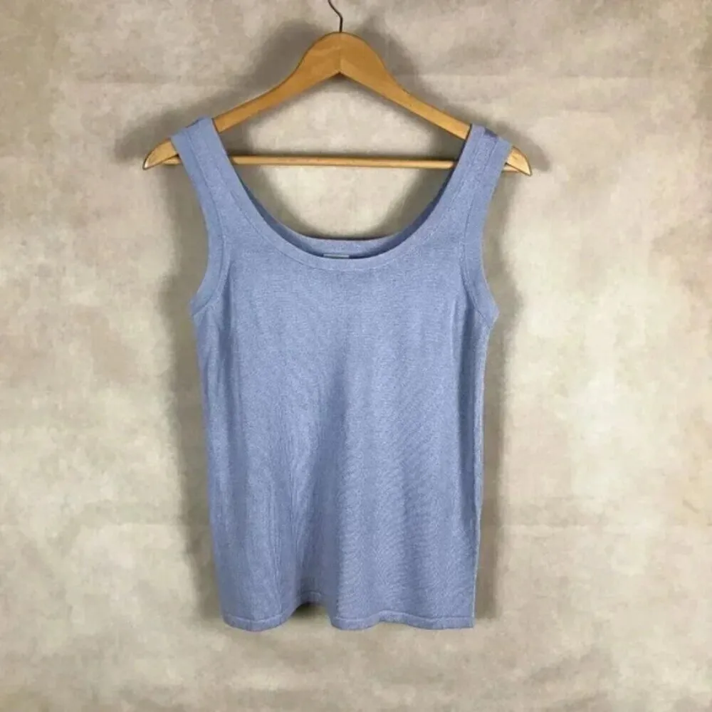 ANNE KLEIN Knit Tank Top, Summit Blue NWT XS - Image 3
