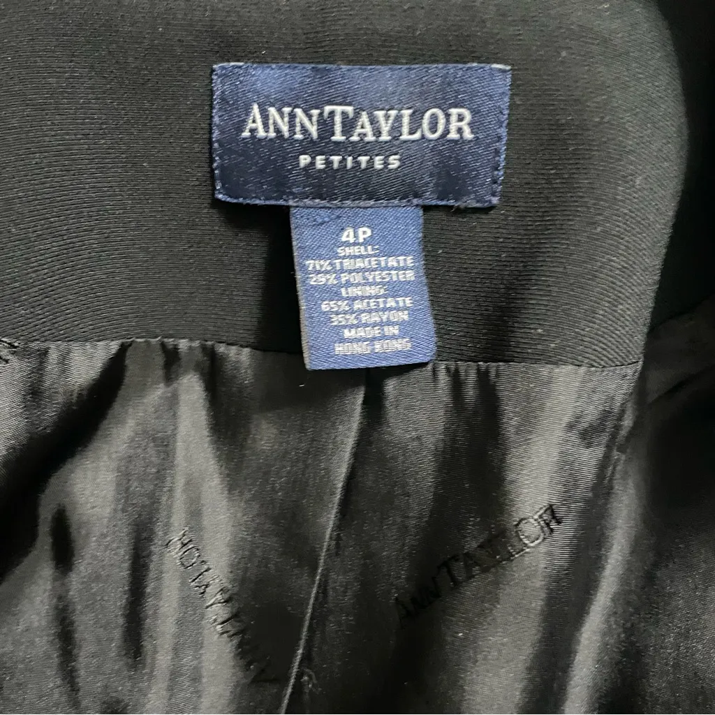 Ann Taylor Petites 4P Black 3-Button Blazer Jacket Career Work Office Career - Image 6