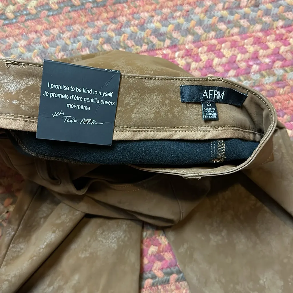 NWT AFRM MILLIE LOW RISE LACE UP FLARE WESTERN ROCK N ROLL PANTS BROWN Size 25 - Image 7