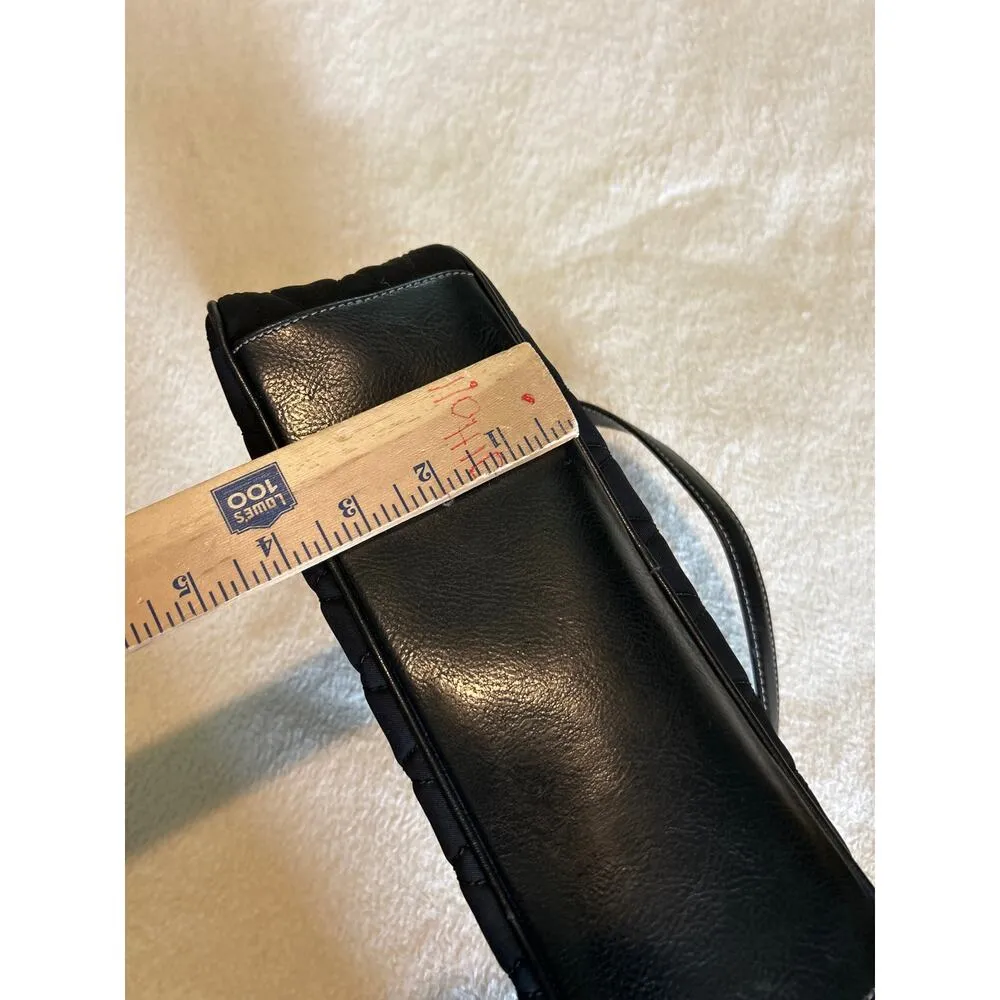 Franco Sarto  Purse Black Quilted Handbag Smartlyte Zip Pockets READ - Image 12