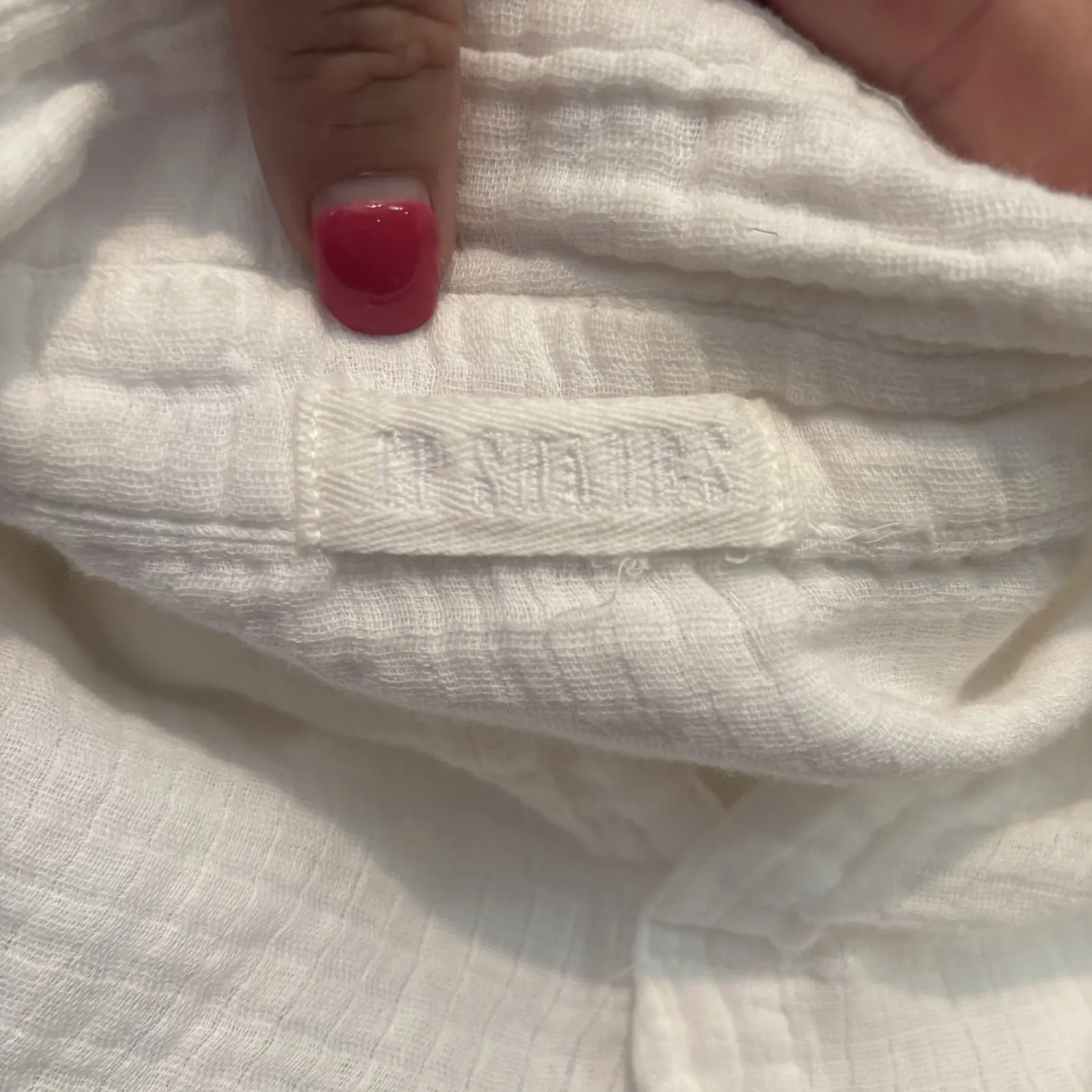 CP Shades White Cotton Dress/Tunic Top Long Sleeves Pockets Size‎ Small Gauze - Image 7