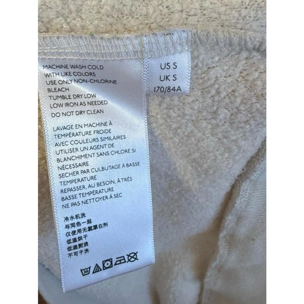 Urban Outfitters Cream Hoodie, size Small, half-zip - Image 5