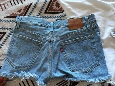 Levi 501 Denim Button Fly Jean Shorts - Image 2