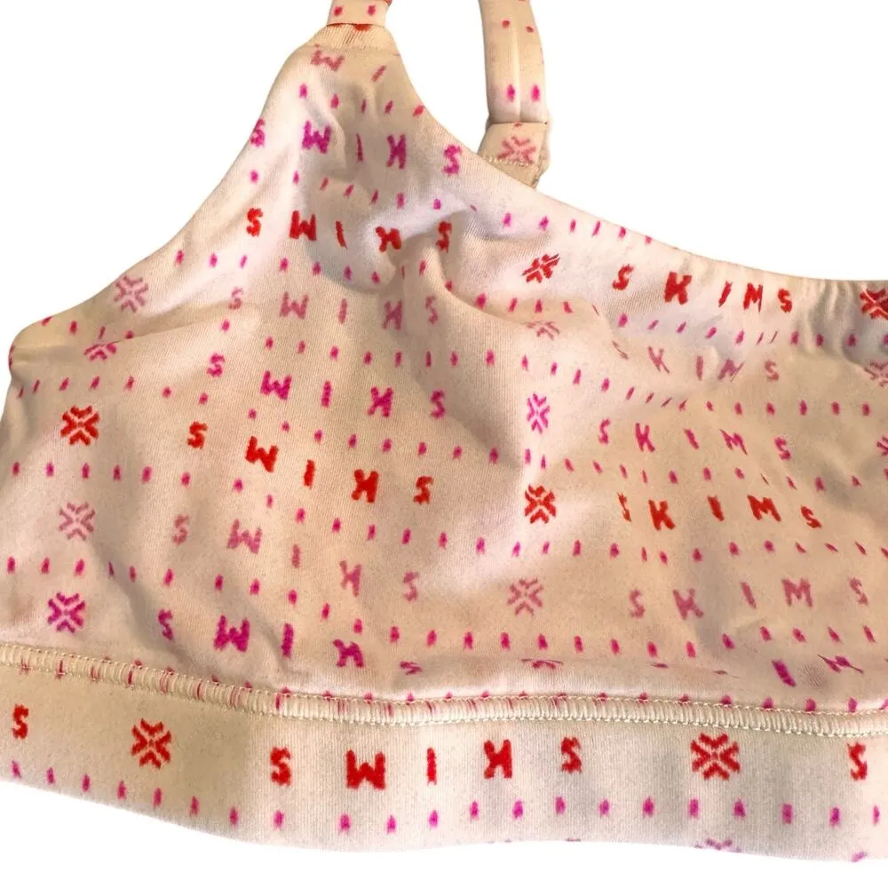 Skims Fits Everybody Scoop Pink Fair Isle Bralette NWOT Size XS - Image 3