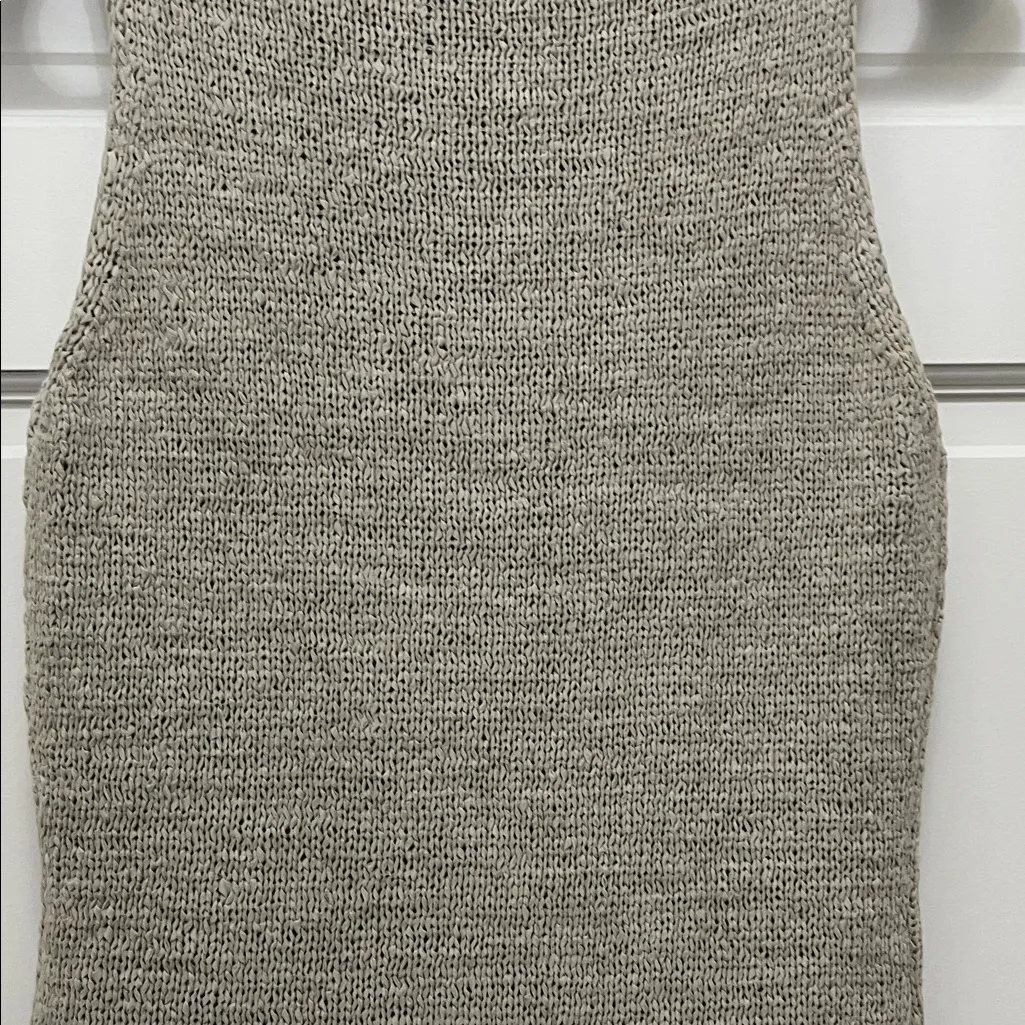 Anthropologie Textured Chunky Knit Tank Top w/ Rolled Trim in Oatmeal - Size Med - Image 11